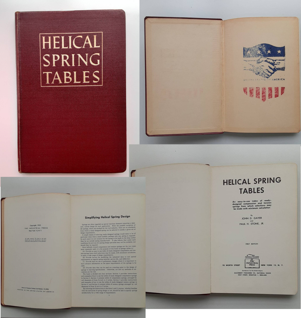 HELICAL SPRING TABLES (1st Edition)@iҁFJohn D. Gayer and Paul H. Stone, Jr.j